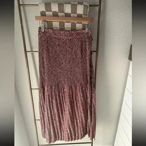 Topshop Red Patterned Maxi Skirt